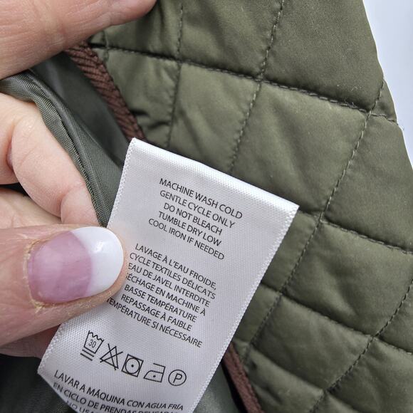 Lauren Ralph Lauren LRL Quilted Barn Coat Women's LG Green Chore Jacket Corduroy - Picture 16 of 16